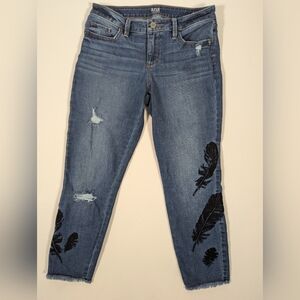 ANNA embroidered Skinny Ankle Jeans size 4